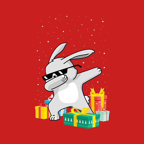 Мужской свитшот Кролик ДЭБ и новый год / Красный – фото 3