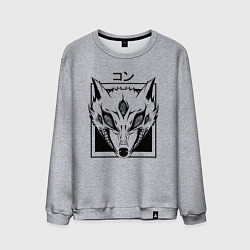 Свитшот хлопковый мужской Демон Лисы, цвет: меланж