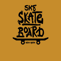 Свитшот хлопковый мужской Надпись Скейтборд Нью-Йорк, цвет: горчичный — фото 2