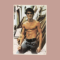Свитшот хлопковый мужской Брюс Ли - ретро постер, цвет: пыльно-розовый — фото 2