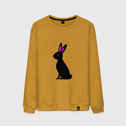 Свитшот хлопковый мужской Черный кролик, цвет: горчичный