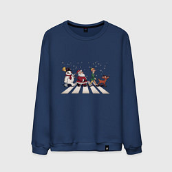 Свитшот хлопковый мужской Beatles Christmas, цвет: тёмно-синий