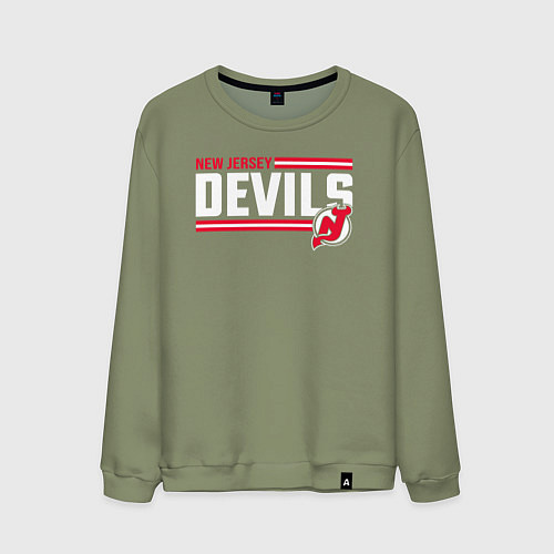 Мужской свитшот Нью - Джерси Девилз нхл / Авокадо – фото 1