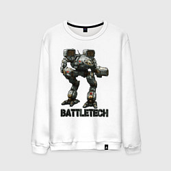 Свитшот хлопковый мужской Battletech - 16 bit, цвет: белый