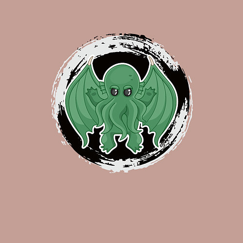 Мужской свитшот Мультяшный Ктулху / Пыльно-розовый – фото 3