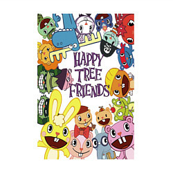 Свитшот хлопковый мужской Happy three friends - poster, цвет: белый — фото 2