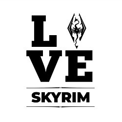 Свитшот хлопковый мужской Skyrim love classic, цвет: белый — фото 2