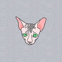 Свитшот хлопковый мужской Сфинкс - кот без шерсти, цвет: меланж — фото 2