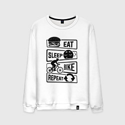 Мужской свитшот Eat sleep bike repeat art