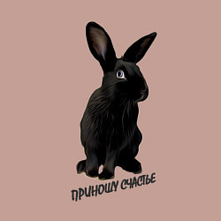 Свитшот хлопковый мужской Приношу счастье, черный кролик, символ 2023 года, цвет: пыльно-розовый — фото 2