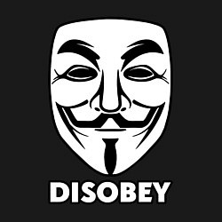 Свитшот хлопковый мужской Guy Fawkes - disobey, цвет: черный — фото 2