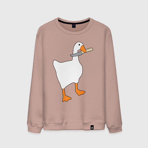 Мужской свитшот Опасный гусь / Пыльно-розовый – фото 1