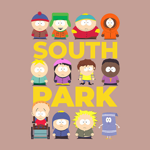 Мужской свитшот Южный парк персонажи / Пыльно-розовый – фото 3