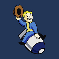 Свитшот хлопковый мужской Vault boy - bomb rider, цвет: тёмно-синий — фото 2