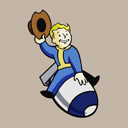 Свитшот хлопковый мужской Vault boy - bomb rider, цвет: миндальный — фото 2