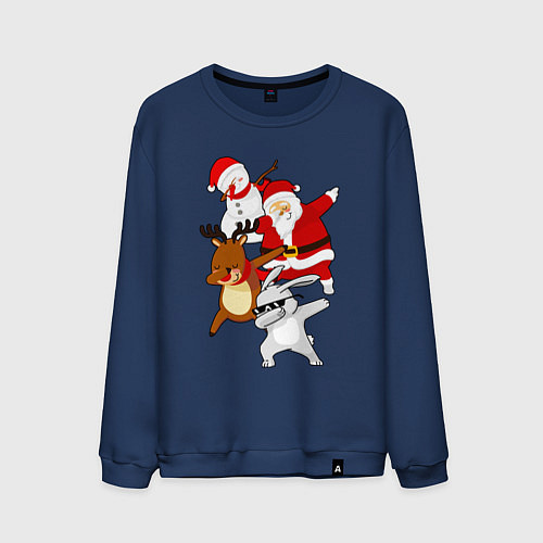 Мужской свитшот Все герои нового года ДЭБуют / Тёмно-синий – фото 1