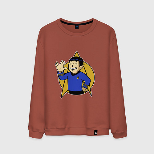 Мужской свитшот Spoke - vault boy / Кирпичный – фото 1