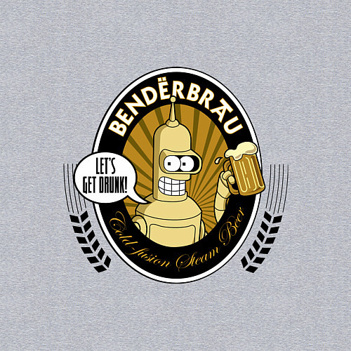 Мужской свитшот Benderbrau - lets get drunk / Меланж – фото 3