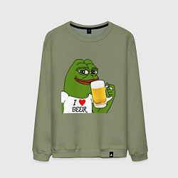 Свитшот хлопковый мужской Drink Pepe, цвет: авокадо