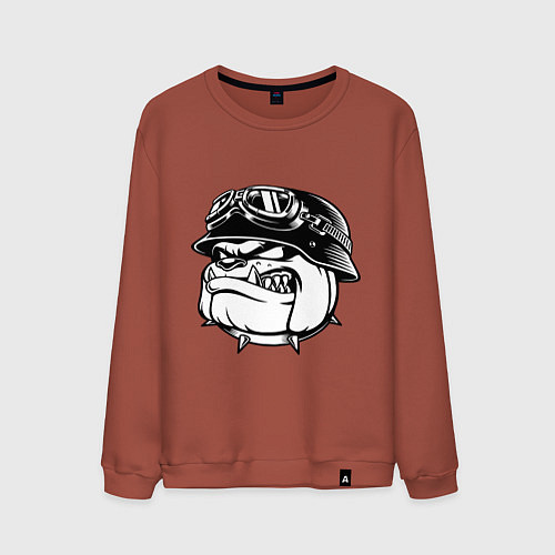 Мужской свитшот Evil bulldog head / Кирпичный – фото 1