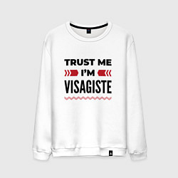 Свитшот хлопковый мужской Trust me - Im visagiste, цвет: белый
