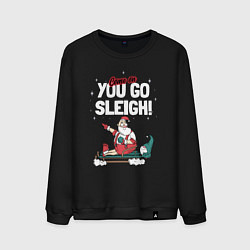 Свитшот хлопковый мужской Come on you go sleigh, цвет: черный