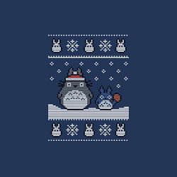 Свитшот хлопковый мужской Новогодние тоторики - ugly sweater, цвет: тёмно-синий — фото 2