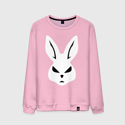 Свитшот хлопковый мужской Evil bunny head, цвет: светло-розовый
