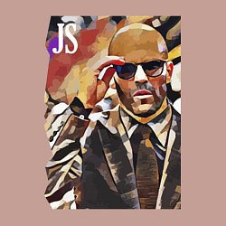 Свитшот хлопковый мужской Jason Statham - кинозвезда, цвет: пыльно-розовый — фото 2