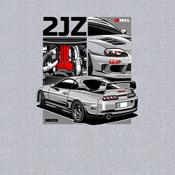 Свитшот хлопковый мужской Toyota Supra mk4 2JZ, цвет: меланж — фото 2