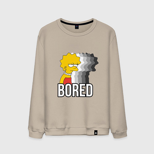 Мужской свитшот Лиза Симпсон - bored / Миндальный – фото 1
