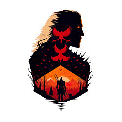 Свитшот хлопковый мужской Геральт из Ривии, цвет: белый — фото 2