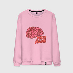Свитшот хлопковый мужской Купи мозга, цвет: светло-розовый