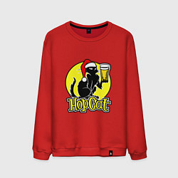 Свитшот хлопковый мужской Hop Cat, цвет: красный