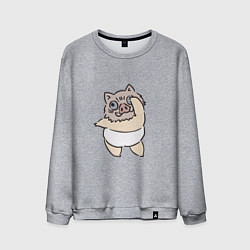 Свитшот хлопковый мужской Иноске в танце - Клинок, уничтожающий демонов, цвет: меланж