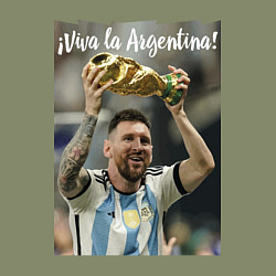 Свитшот хлопковый мужской Lionel Messi - world champion - Argentina, цвет: авокадо — фото 2