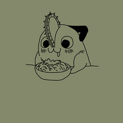 Свитшот хлопковый мужской Почита Человек бензопила, цвет: авокадо — фото 2