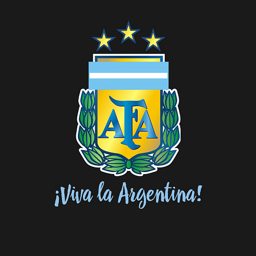 Мужской свитшот Эмблема федерации футбола Аргентины / Черный – фото 3