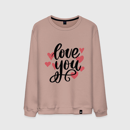 Мужской свитшот Love U / Пыльно-розовый – фото 1