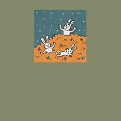 Свитшот хлопковый мужской Милые кролики и гора мандаринов Новый год, цвет: авокадо — фото 2