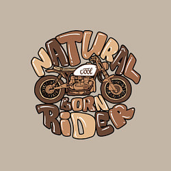 Свитшот хлопковый мужской Прирожденный мотоциклист, цвет: миндальный — фото 2