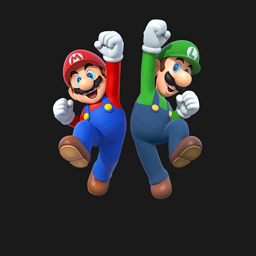 Мужской свитшот Марио и Луиджи / Черный – фото 3