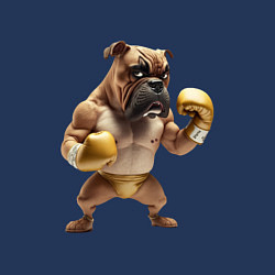 Свитшот хлопковый мужской Собака занимается боксом, цвет: тёмно-синий — фото 2