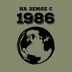 Свитшот хлопковый мужской На Земле с 1986 с краской на светлом, цвет: авокадо — фото 2