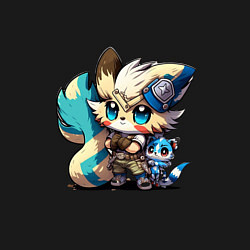 Свитшот хлопковый мужской Аниме лиса, цвет: черный — фото 2