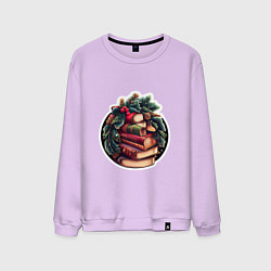 Мужской свитшот Новый Год и книги