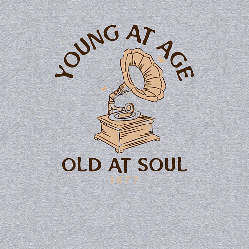 Мужской свитшот Молод, но стар душой / Меланж – фото 3