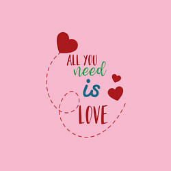 Свитшот хлопковый мужской All you need is love inscription, цвет: светло-розовый — фото 2