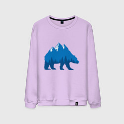 Свитшот хлопковый мужской Bear mountains, цвет: лаванда