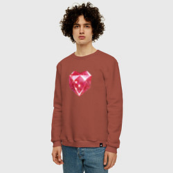 Свитшот хлопковый мужской Рубиновое сердце, цвет: кирпичный — фото 2
